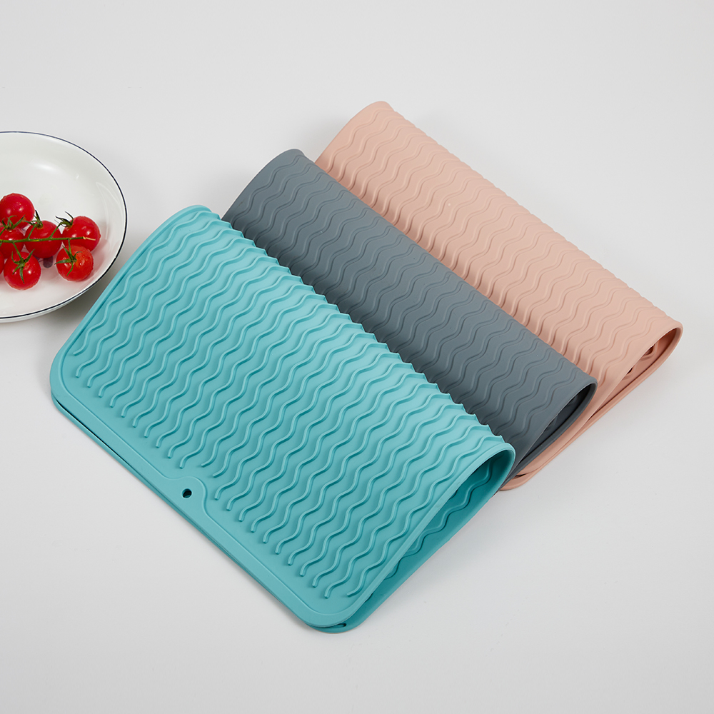 Silicone Draining MatNon-Slip Mat Placemat (6)