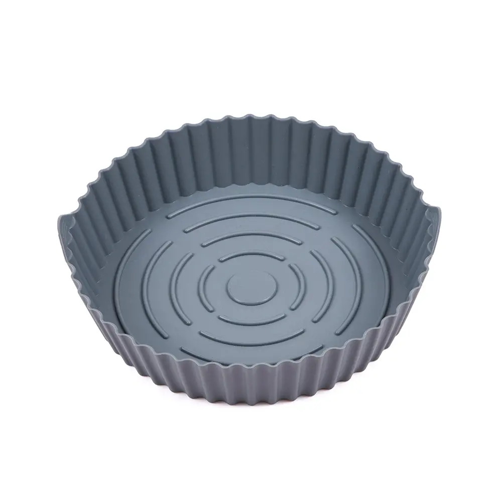 The air frying pan silicone baking tray is made of food grade silicone, non-toxic, tasteless, high temperature resistant, in line with the U.S. FDA standards, environmentally friendly, pollution-free, long service life, soft texture, tear resistance, good feel, not afraid of falling or pressing, easy to carry, suitable for microwave ovens, ovens, refrigerators, freezers, dishwashers, unique foldable innovative design, saving space when storing, more low-carbon, recyclable.